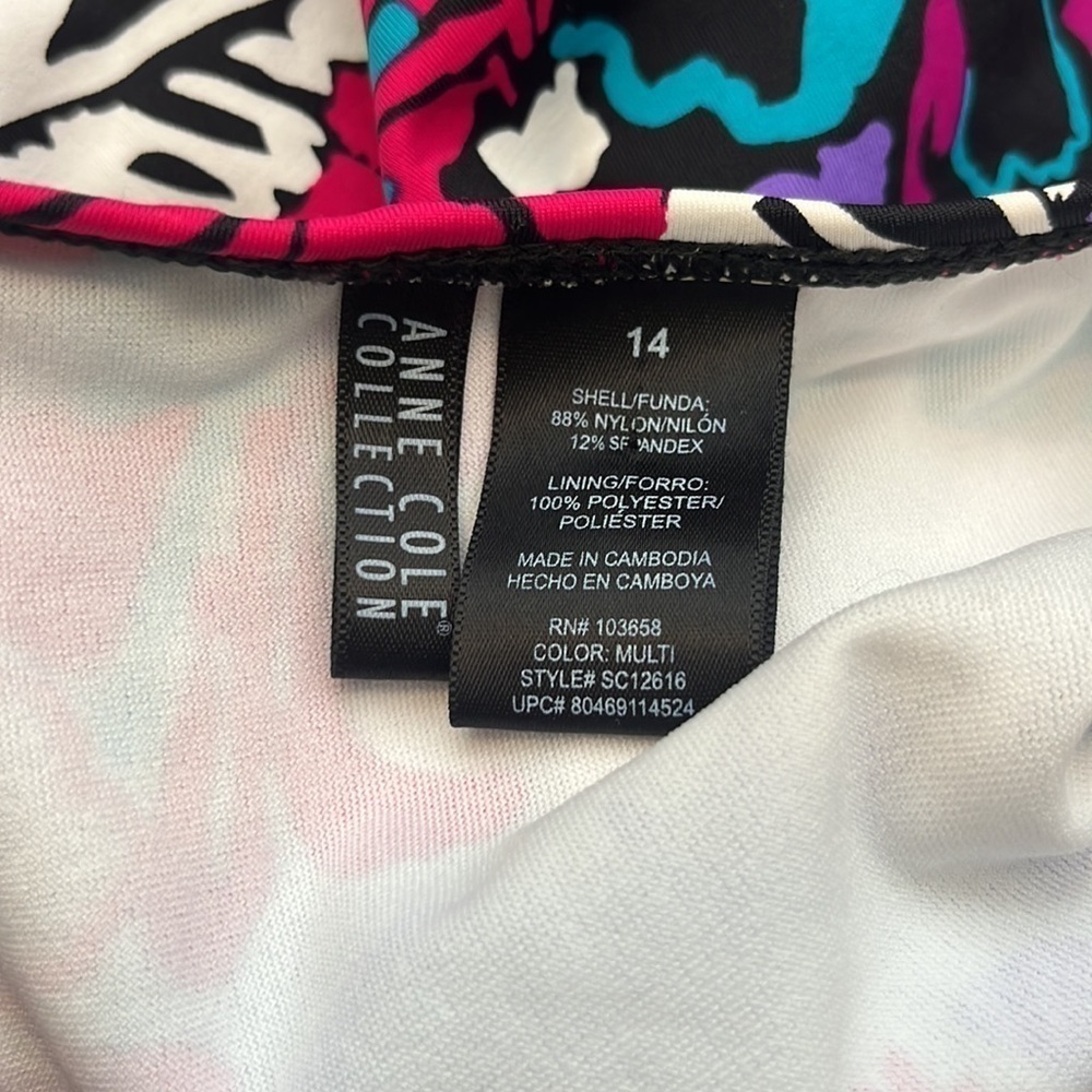 Anne Cole Floral Adjustable Straps One Piece Swimsuit - NWOT - Picture 6 of 8